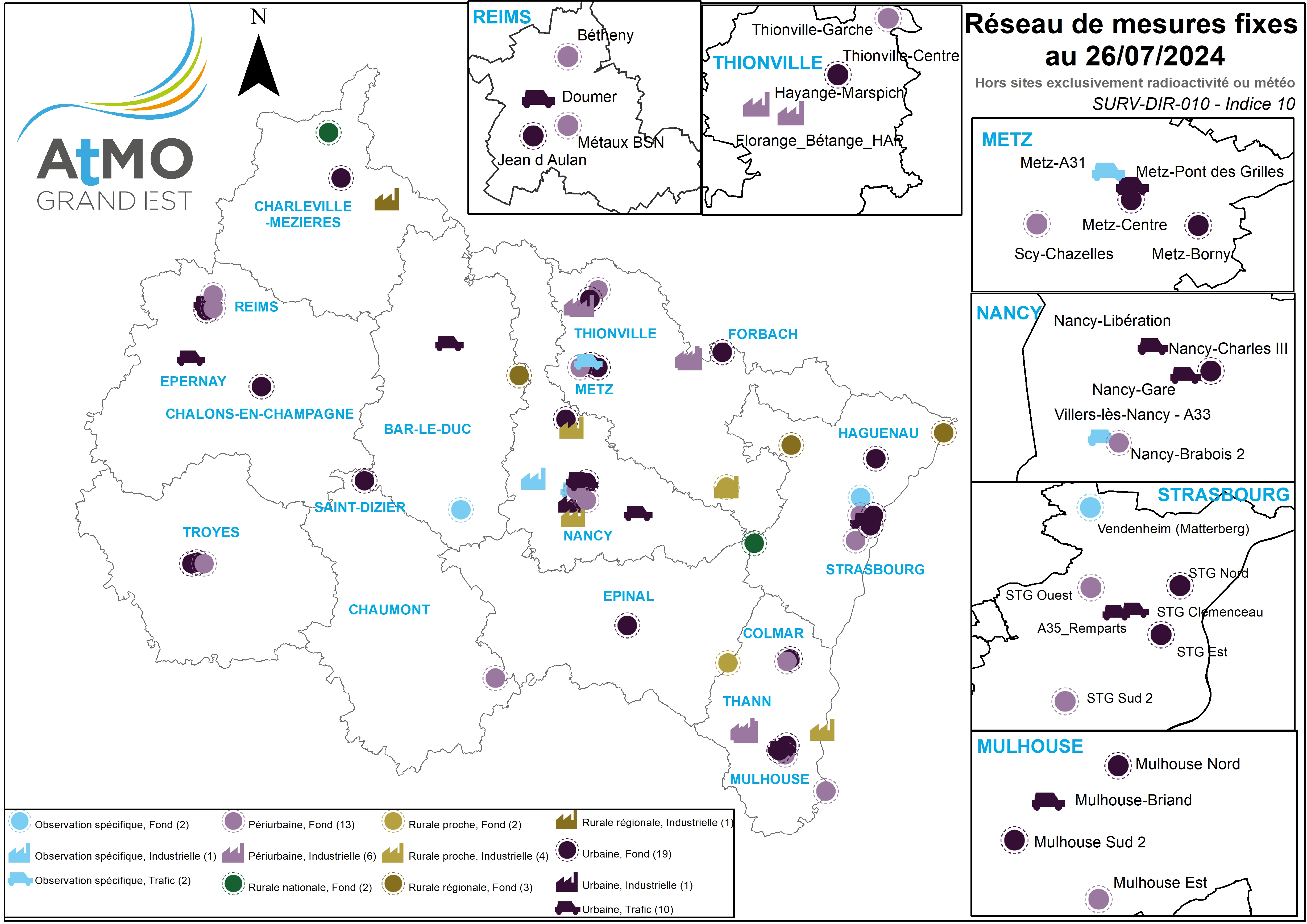 Carte réseau mesuresr églementaires