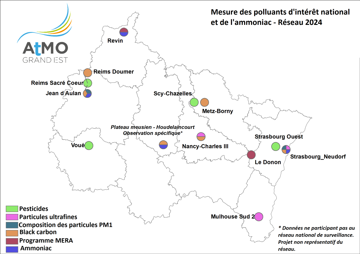 Carte PIN Polluants Intérêt National et Ammoniac